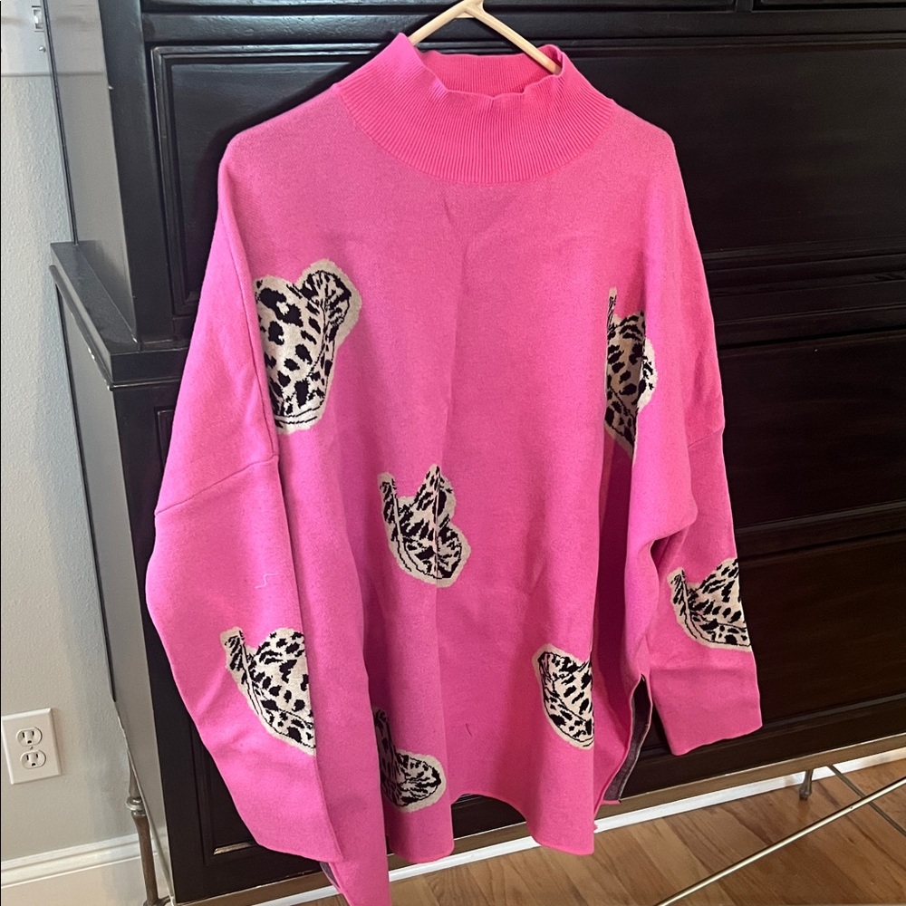 Entro‎ Pink Print Sweater